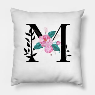 Floral Monogram M Pillow