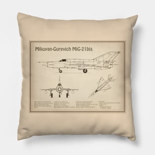 Mikoyan-Gurevich MiG-21 bis Fishbed Fighter - SD Pillow