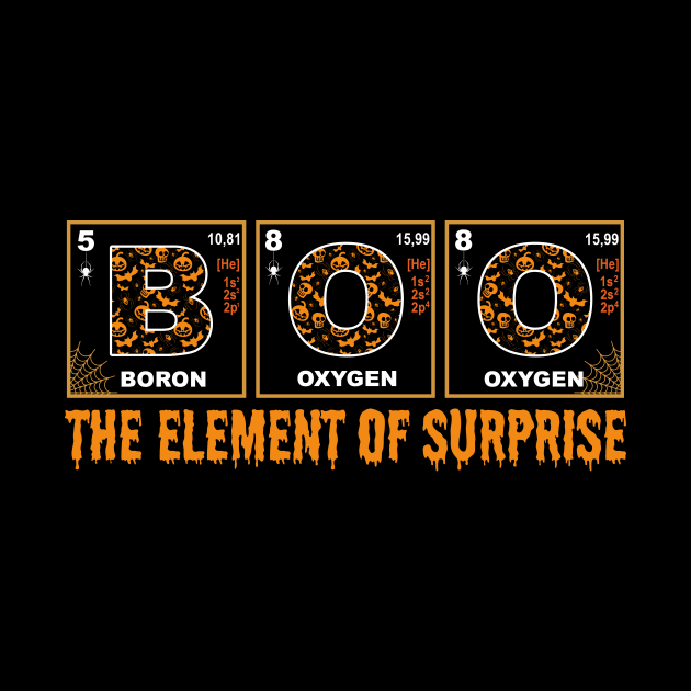 Boo The element of surprise tshirt halloween costume funny gift t-shirt by American Woman