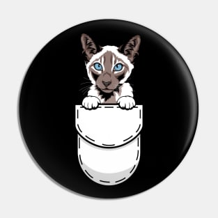 Funny Siamese Pocket Cat Pin