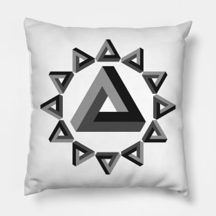 Impossible triangles arranged in a circle Pillow