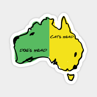 Australia map has dog and cat's head! Magnet