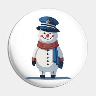 Police snowman Pin