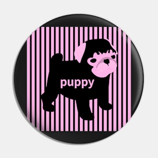 pink puppy,bulldog Pin