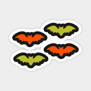 Bats Tile (Green and Orange) Magnet