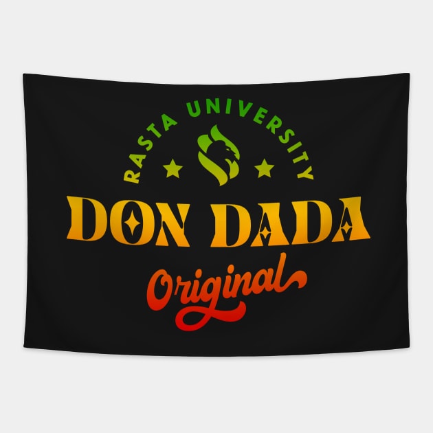 Rasta University Don Dada Original Rasta Colors Reggae Tapestry by rastauniversity