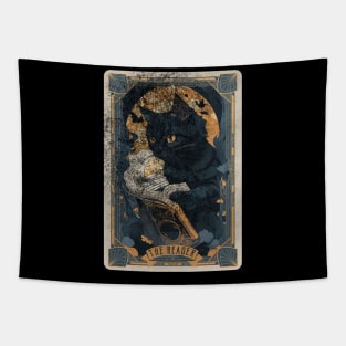 The Reader Retro Monster Halloween Tarot Card Tapestry