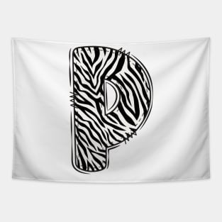 Zebra Letter P Tapestry