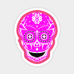 skulll candy in pink pattern in tribal mask ecopop Magnet