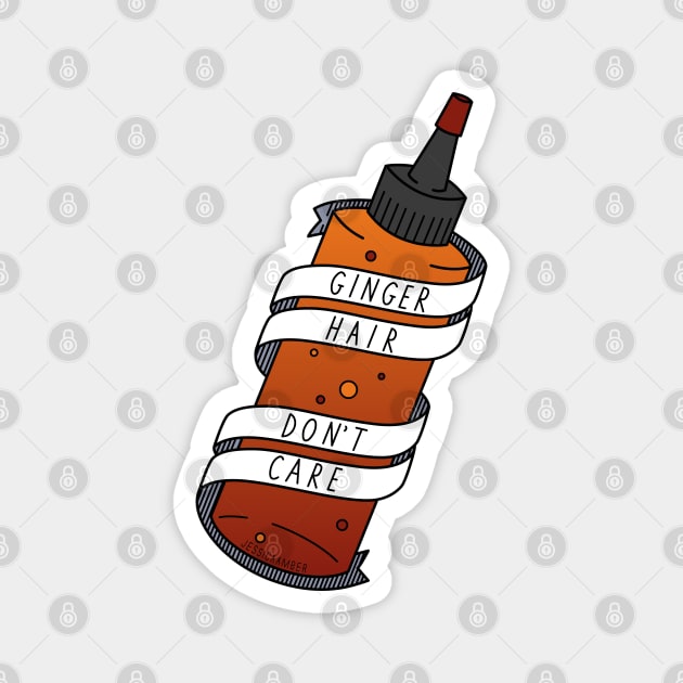 Ginger Hair Don't Care Cartoon Dye Bottle Magnet by jessicaamber