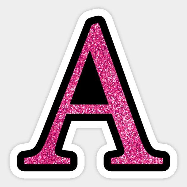 Pink A - Initial A - Sticker