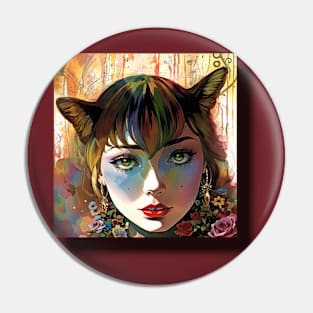 Cat Woman face Pin