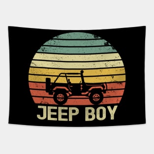 Jeep Boy Vintage Jeeps Tapestry