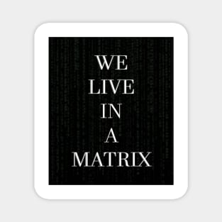 WE LIVE IN A MATRIX Magnet