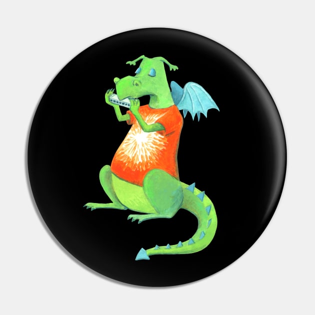 Dragon Harmonica Player Pin by AlisonKolesar