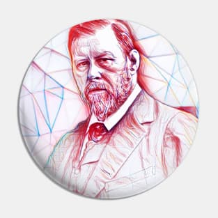 Bram Stoker Portrait | Bram Stoker Artwork Line Art Pin