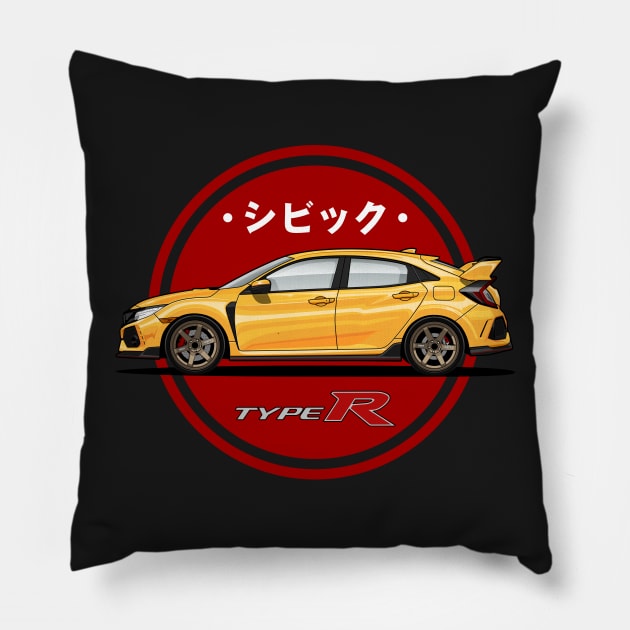 Honda Civic Type R FK9R Pillow by idrdesign