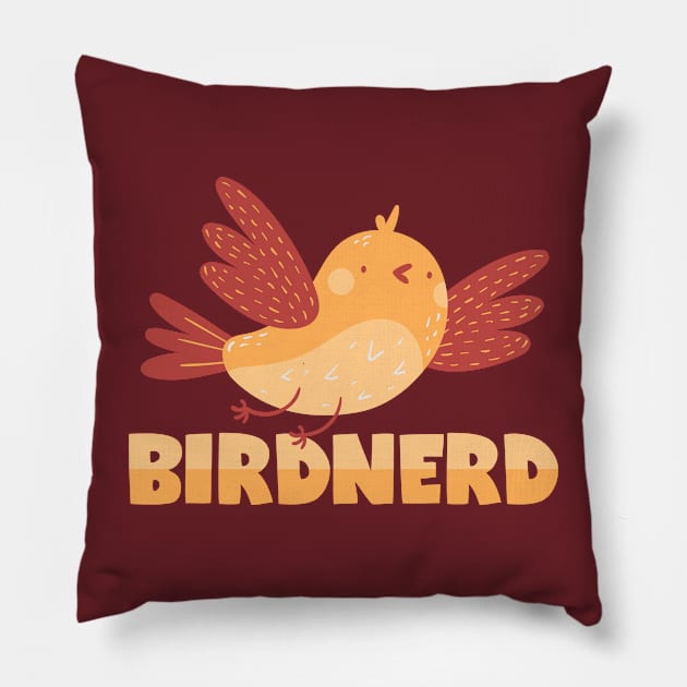 Bird Nerd Cute Bird Pillow by voidea