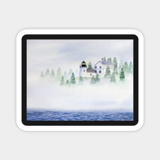 Foggy Lighthouse in Maine Magnet