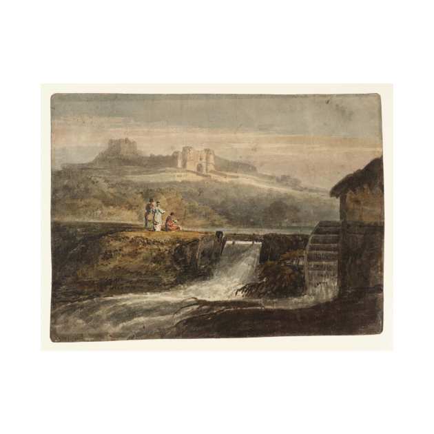 A Sluice and a Watermill, with a Distant View of Carisbrooke Castle, 1796 by Art_Attack