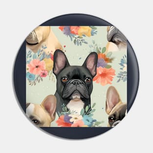 French Bulldogs All Over Tote Bag Pin