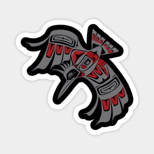 Tlingit style Kingfisher, in gray Magnet