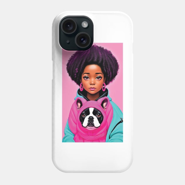 Amara with French Bully Hoody Phone Case by joejdiaz