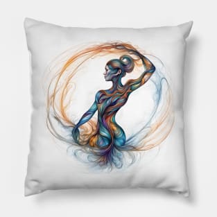 Whirlwind Grace: Dynamic Femme Form Pillow