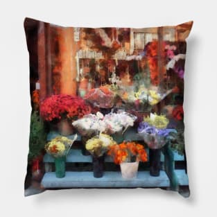 Manhattan NY - Chelsea Flower Shop Pillow