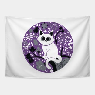 Asexual Pride Cat Tapestry