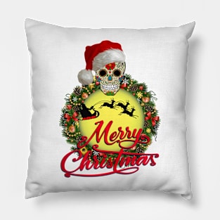 Merry Christmas La calavera Pillow