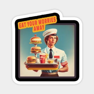 Eat Your Worries Away Diner Stress Anxiety Magnet