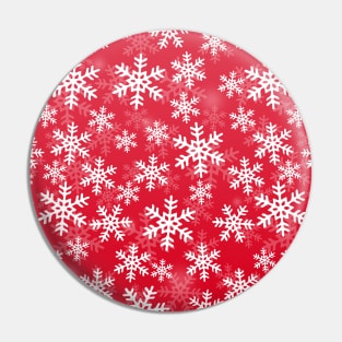 Red and White Snowflakes Pin