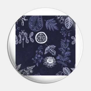 Botanical blue china Pin