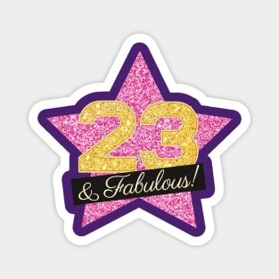 23rd Birthday Gifts Women Fabulous - Pink Gold Magnet