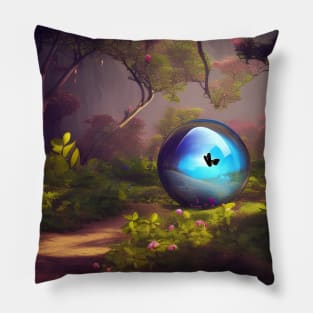 Magic Ball in Mystery Garden Pillow