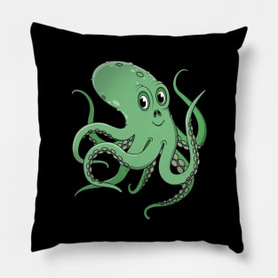 Cheeky Cute Octopus Character Illustration Pillow