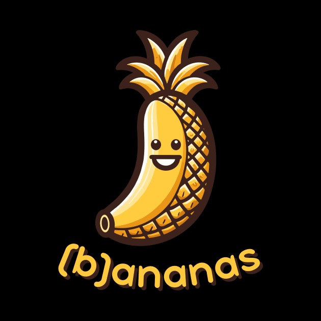 (b)ananas | Banana Pineapple Sunny Fruit Duo: Cheerful Banana-Pineapple Pal | Ananas | Fruit by octoplatypusclothing@gmail.com