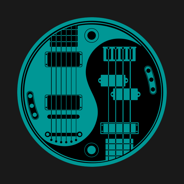 Blue and Black Guitar Bass Yin Yang by jeffbartels