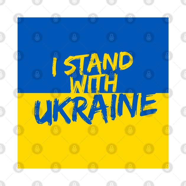 I STAND WITH UKRAINE illustration with text and flag-2 by LiDaart