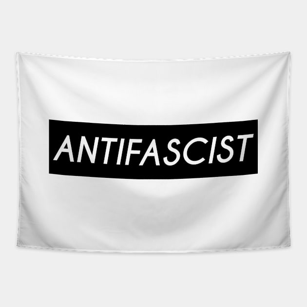 Antifascist (black background) Tapestry by Everyday Inspiration