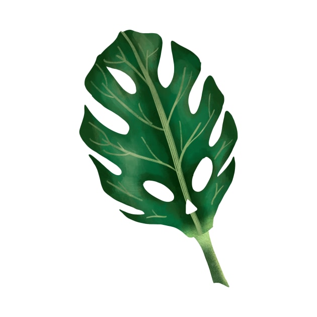 Monstera Leaf Skull Tropical Leaves Botanical Green by ChloesNook