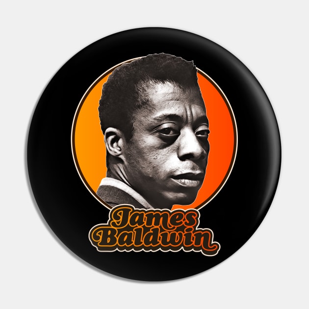 Retro James Baldwin Tribute Pin by darklordpug