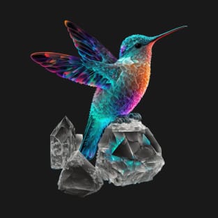 Psychedelic Hummingbird and Space Crystals T-Shirt