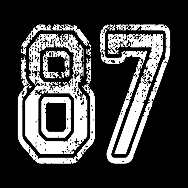 Number 87 Grungy in white by Sterling