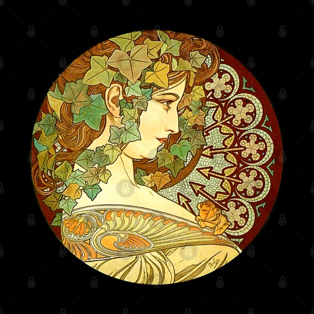 Alphonse Mucha Laurel Vintage Art Nouveau by AltrusianGrace