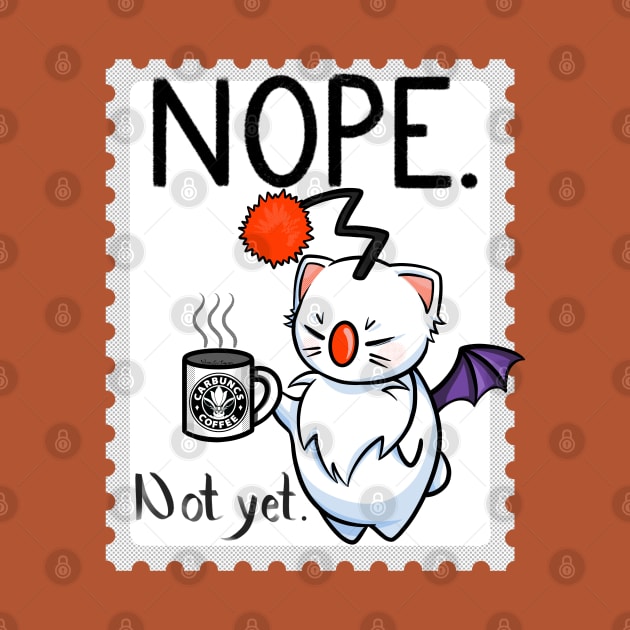 NOPE. (non-explicit) Moogle from Final Fantasy drinking coffee by SamInJapan