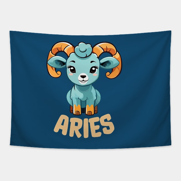 Aries Zodiac Sign Tapestry by ElCrocodel