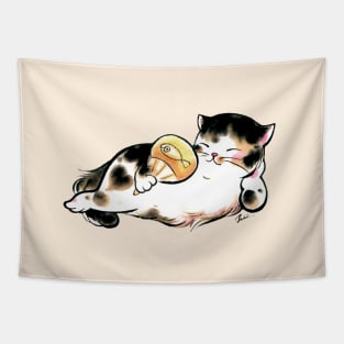 Lady fat cat Tapestry