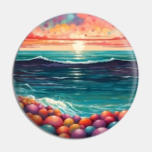 Colorful Surrealistic Beach Pin